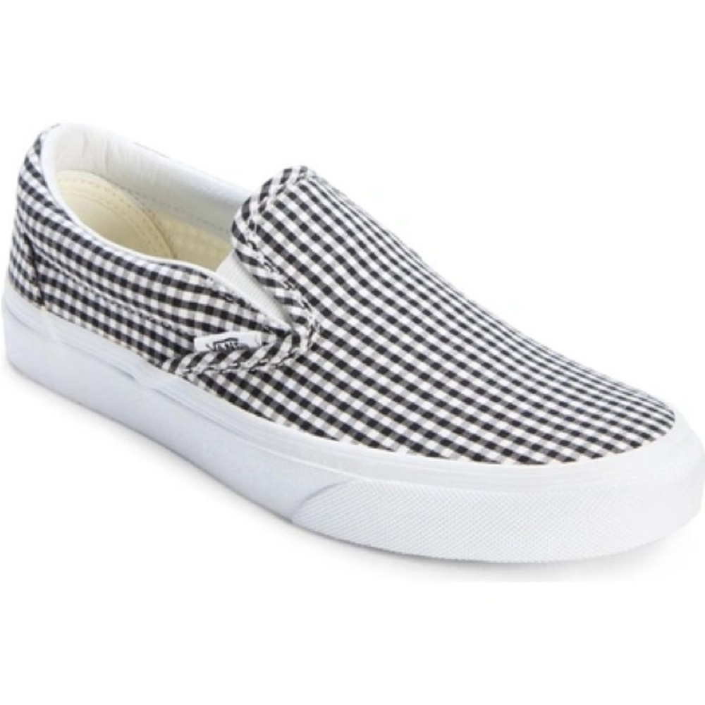 VANS Women’s Classic Slip-on Sneaker in Black & True White Gingham size 6 - Picture 2 of 7